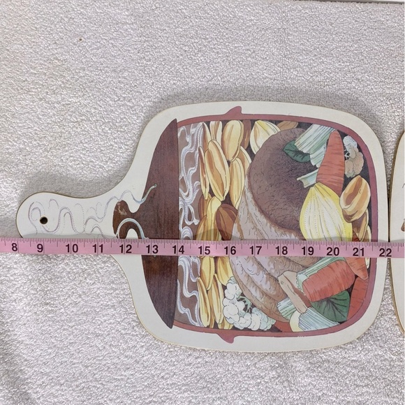 Vintage Harvest Bounty Melamine Cutting Boards Charcuterie Boards X2 - Picture 3 of 14